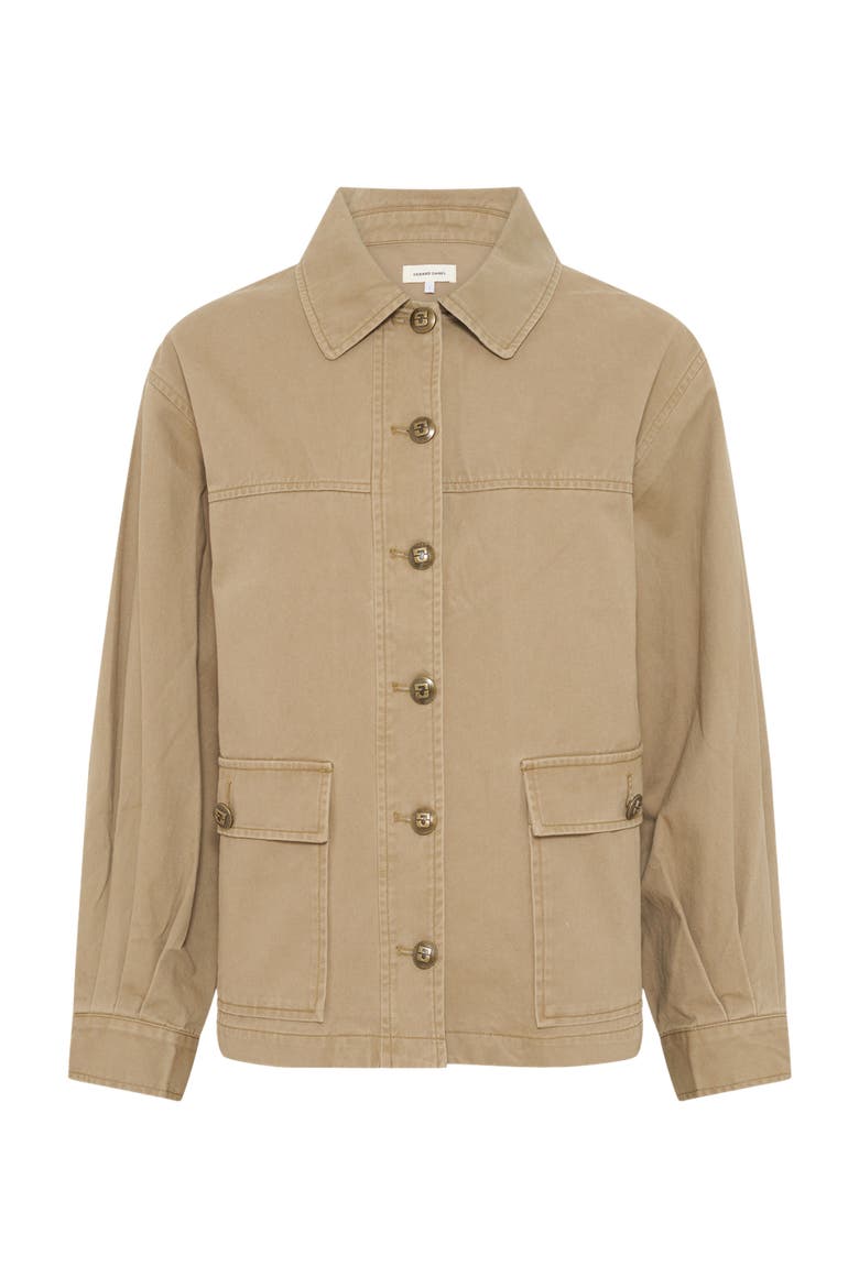 Tyana Boxy Denim Jacket, Alternate, color, Medium Khaki