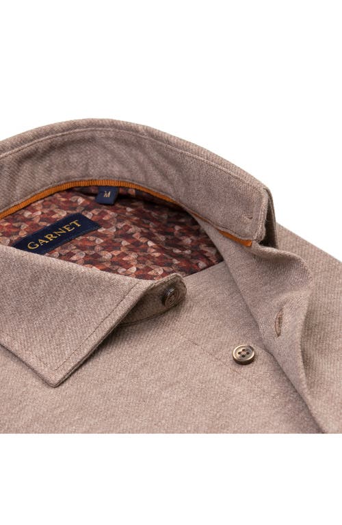 Studio Garnet Los Angeles Mélange Twill Button-down Shirt In Brown