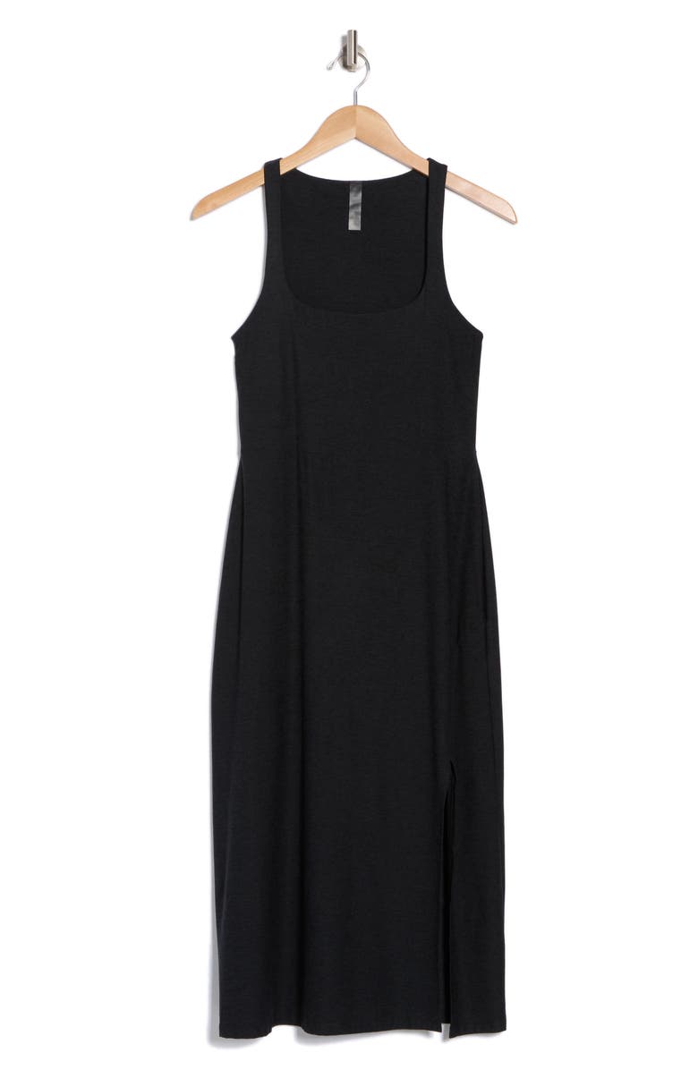 Beyond Yoga Featherweight Getaway Split Hem Midi Dress, Alternate, color, Darkest Night
