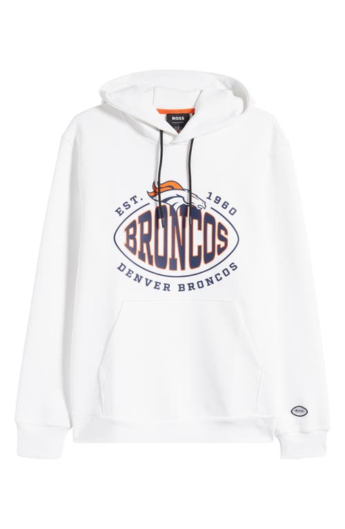 Shop Hugo Boss Boss X Nfl Touchback Graphic Hoodie In Denver Broncos White