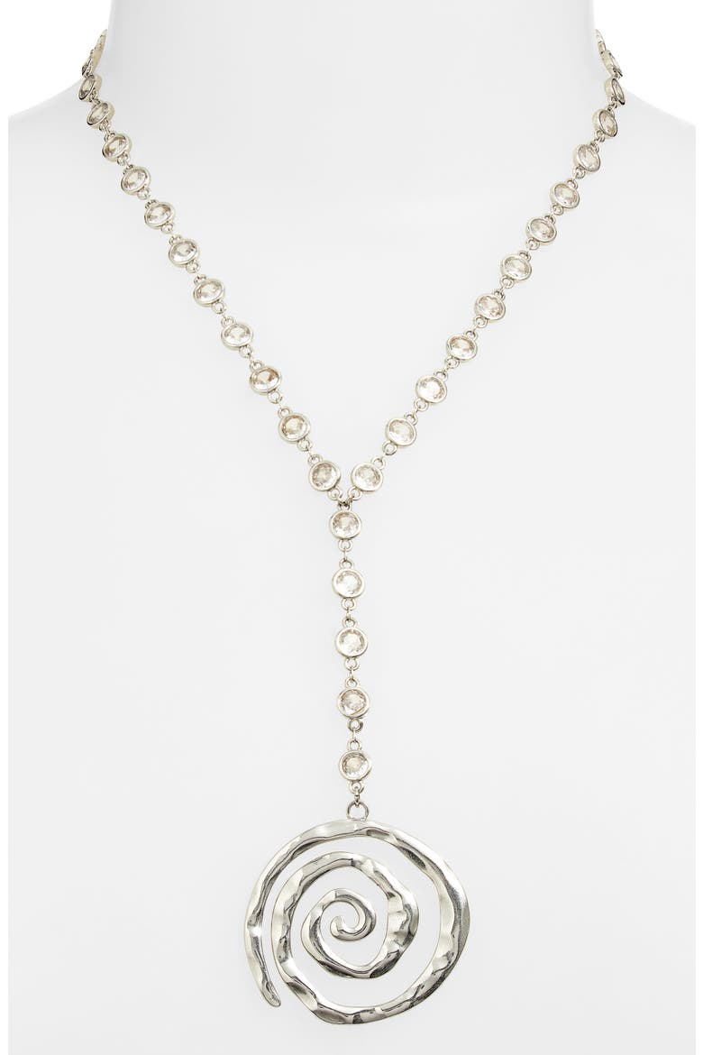 Swirl Pendant Y-Necklace, Alternate, color, SILVER