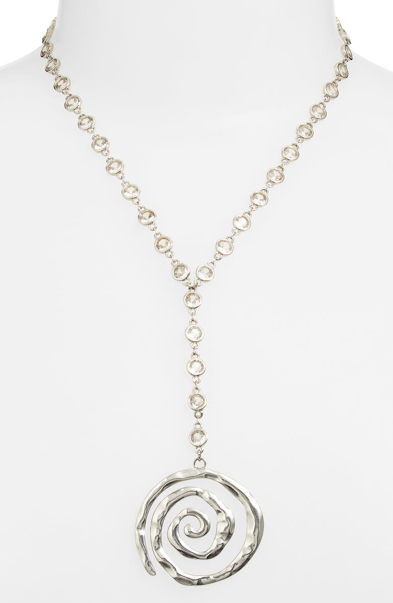 VIDAKUSH Swirl Pendant Y-Necklace, Alternate, color, Silver