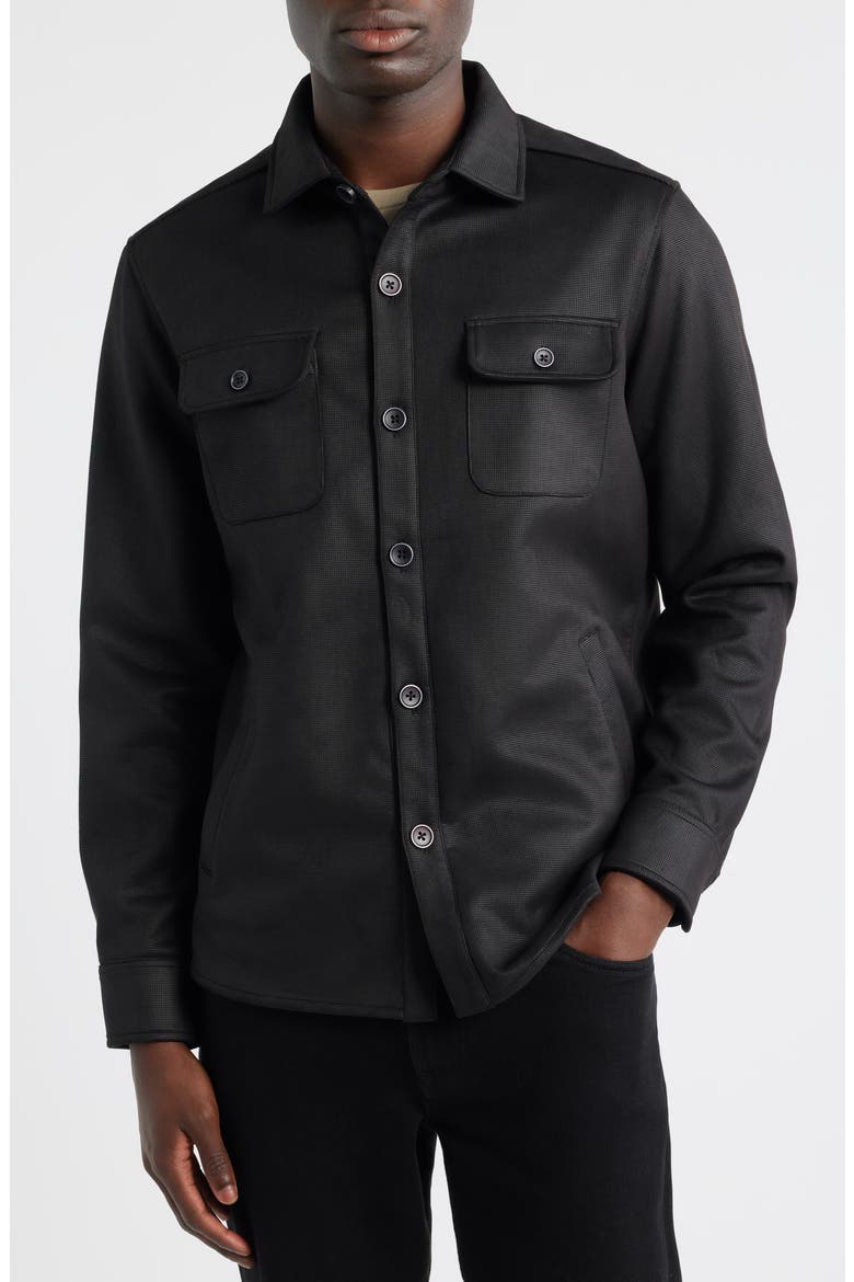Andreas Faux Suede Overshirt, Alternate, color, BLACK