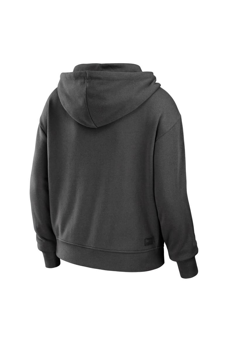 Women's WEAR by Erin Andrews Pewter/White Tampa Bay Buccaneers Color Block Light Weight Modest Crop Full-Zip Hoodie, Alternate, color, Pewter