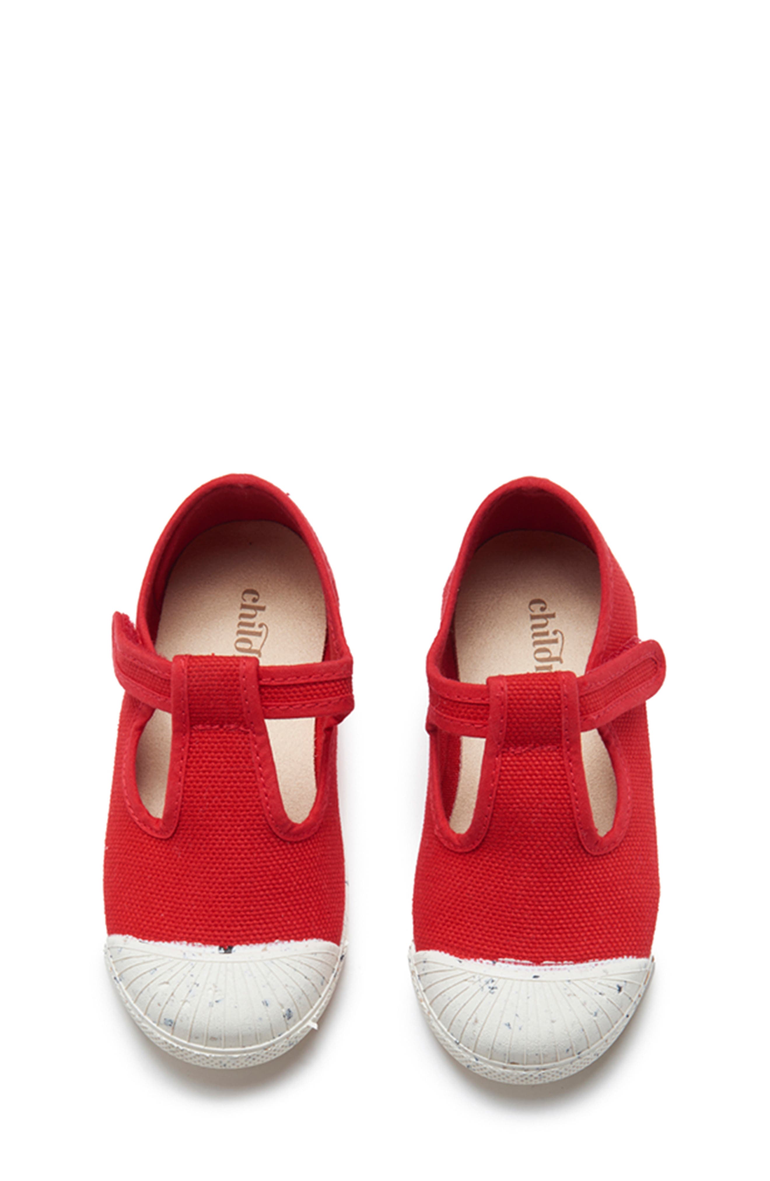 CHILDRENCHIC T-Strap Canvas Sneaker, Alternate, color, Red