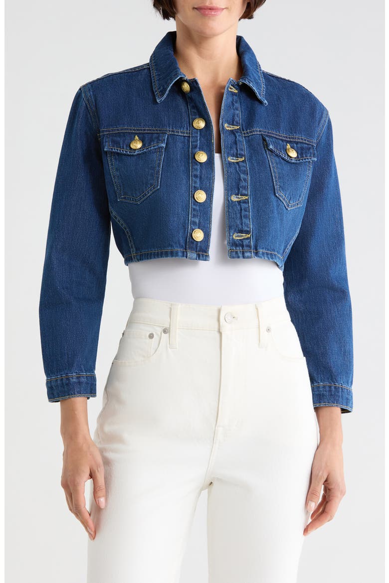 Genevie Crop Denim Jacket, Main, color, CONWAY