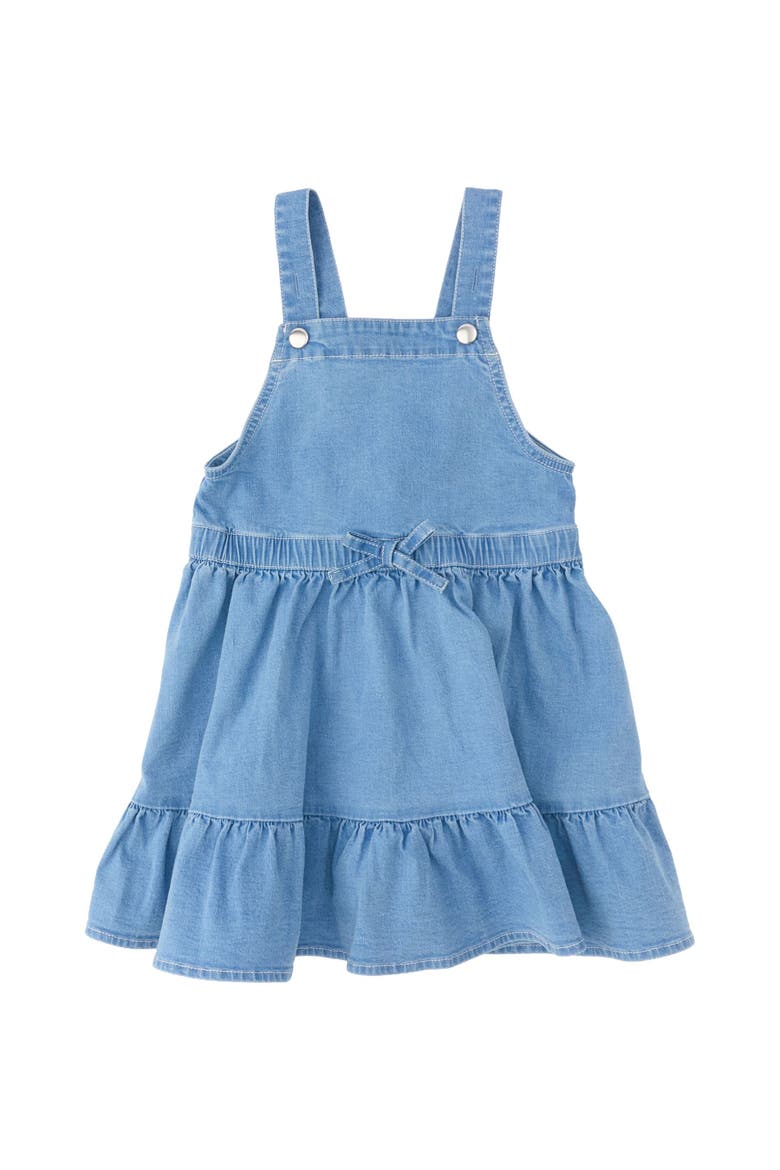 Stretch Denim Overall Jumper Dress, Main, color, Light Wash