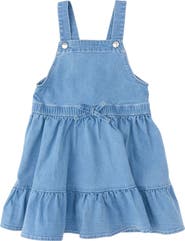 RuffleButts Stretch Denim Overall Jumper Dress