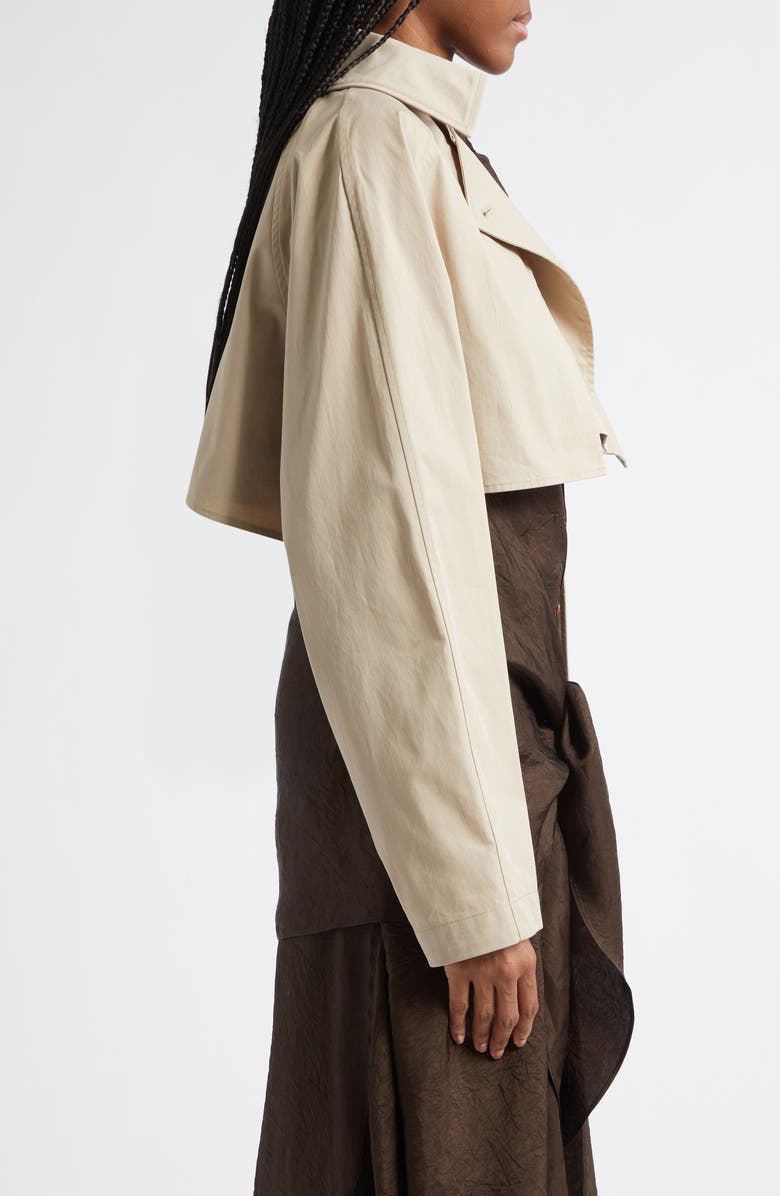 OSSOU Maeve Crop Trench Coat, Alternate, color, Fawn