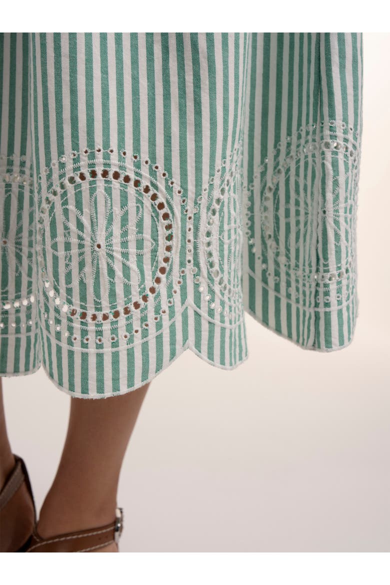 Hannah Embroidery Midi Skirt, Alternate, color, Green