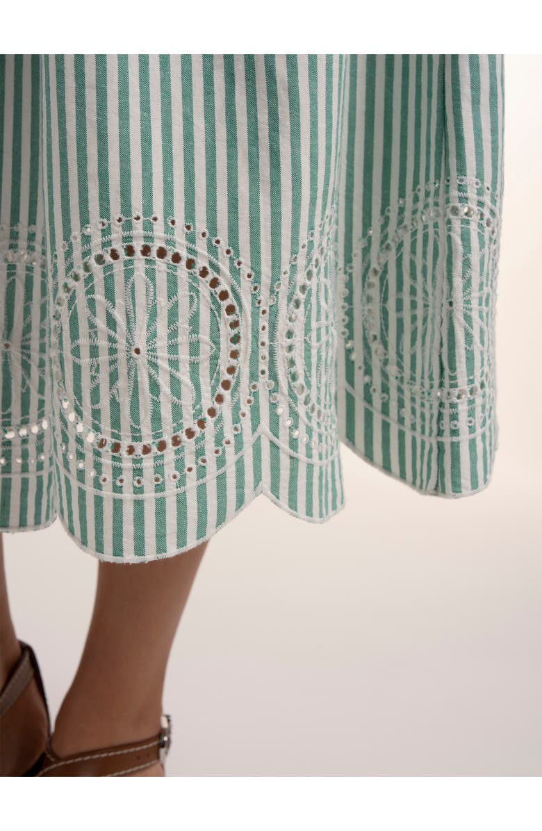 Brakeburn Hannah Embroidery Midi Skirt, Alternate, color, Green