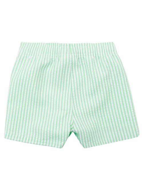 Ruggedbutts Baby Boys Upf50+ Swim Trunks In Spring Green Seersucker