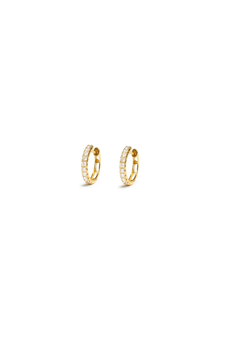 Bold Diamond Huggies, Alternate, color, Yellow Gold