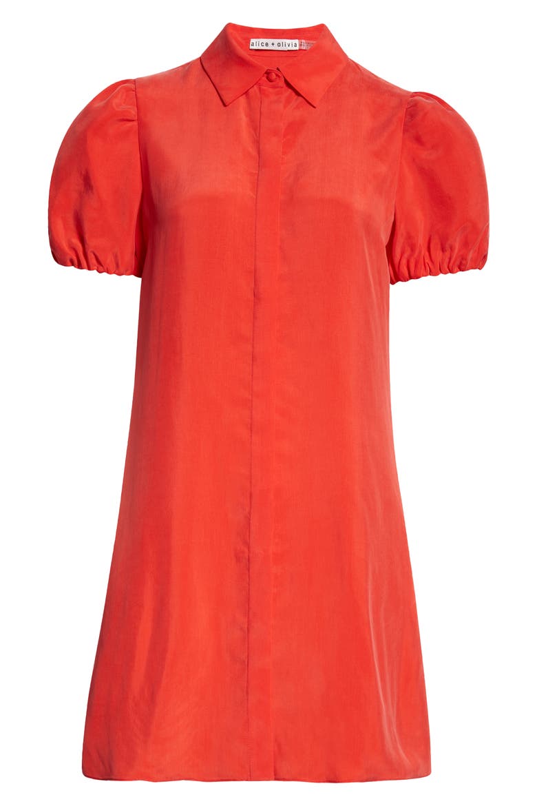 Jem Puff Sleeve Shirtdress, Alternate, color, BRIGHT POPPY