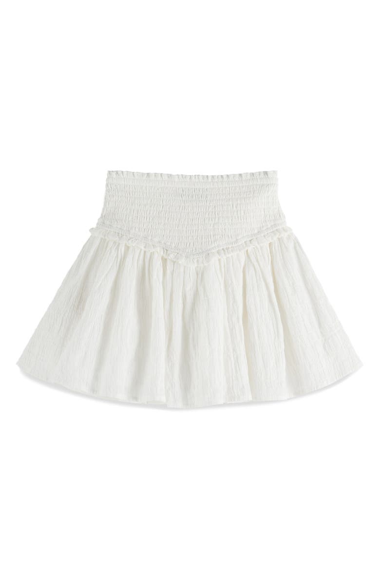 Scotch & Soda Kids' Cotton Gauze Smocked Waist Skirt, Alternate, color, White