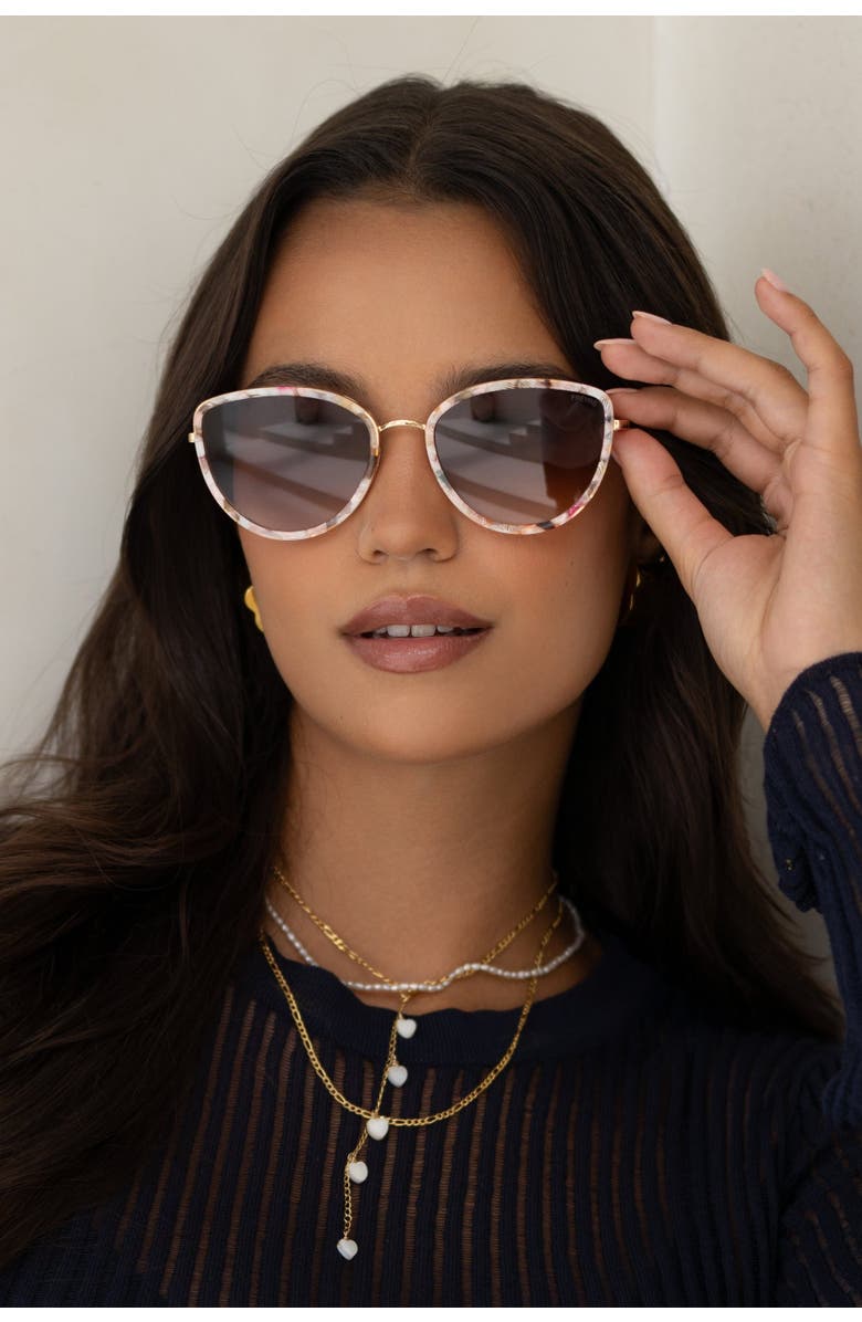 FREYRS Eyewear Luna Cat Eye Sunglasses, Alternate, color, Rose Tortoise