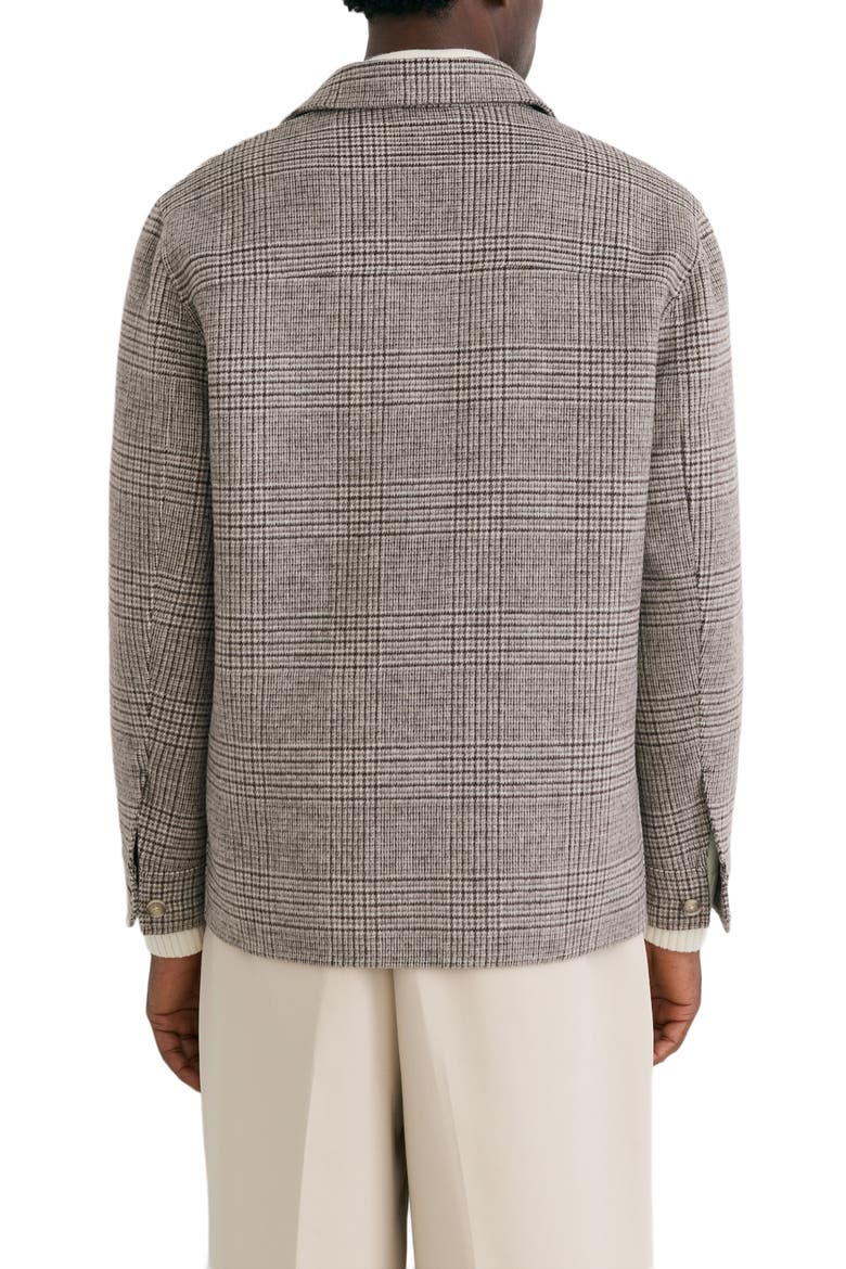 Gano Wool Blend Check Shirt Jacket, Alternate, color, BROWN