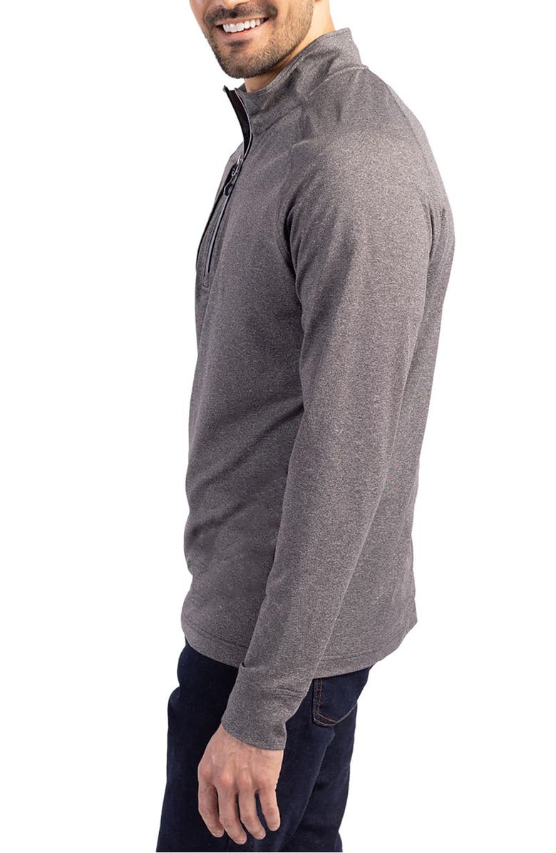 Cutter & Buck Adapt Heather Quarter Zip Pullover, Alternate, color, Black Heather