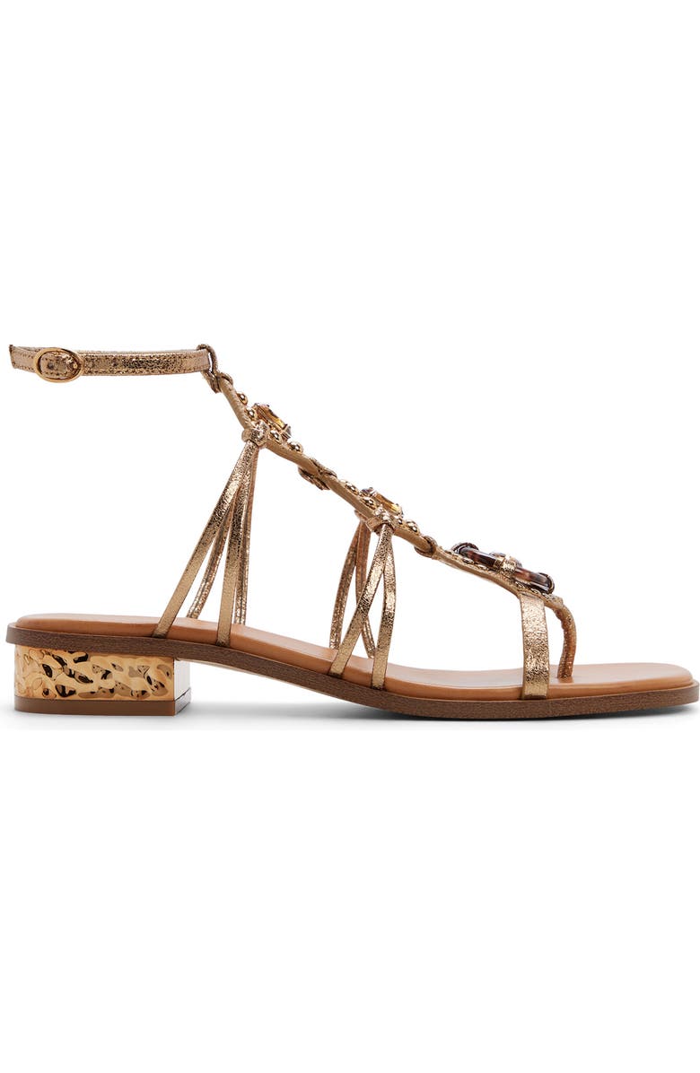 ALDO Sandjewel Cage Sandal, Alternate, color, Gold
