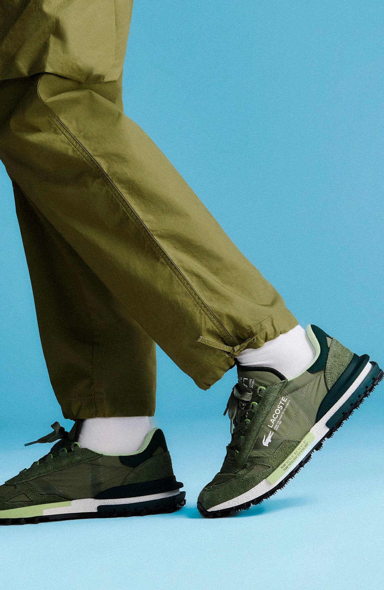 Lacoste Elite Active Sneaker, Alternate, color, Khaki/ White