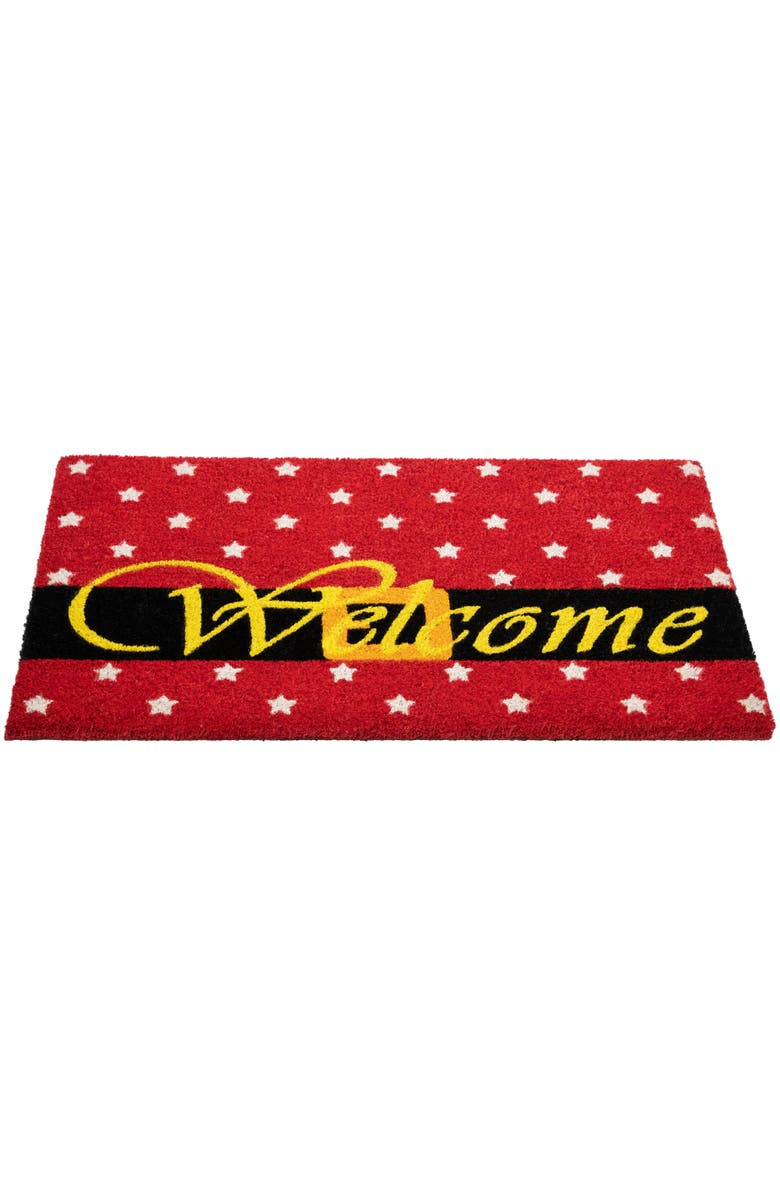 Northlight Red and White Santa Suit with Buckle "Welcome" Coir Christmas Outdoor Doormat 18" x 30", Alternate, color, Red