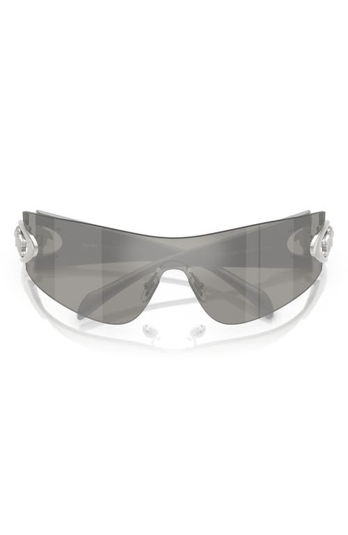 Versace 142mm Pillow Shield Sunglasses In Silver