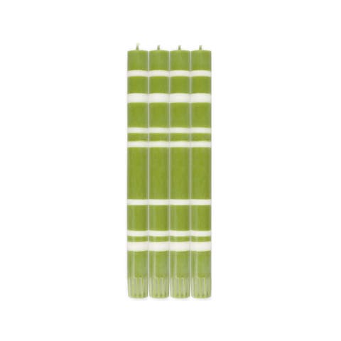 Striped Dinner Candles - Set of 4