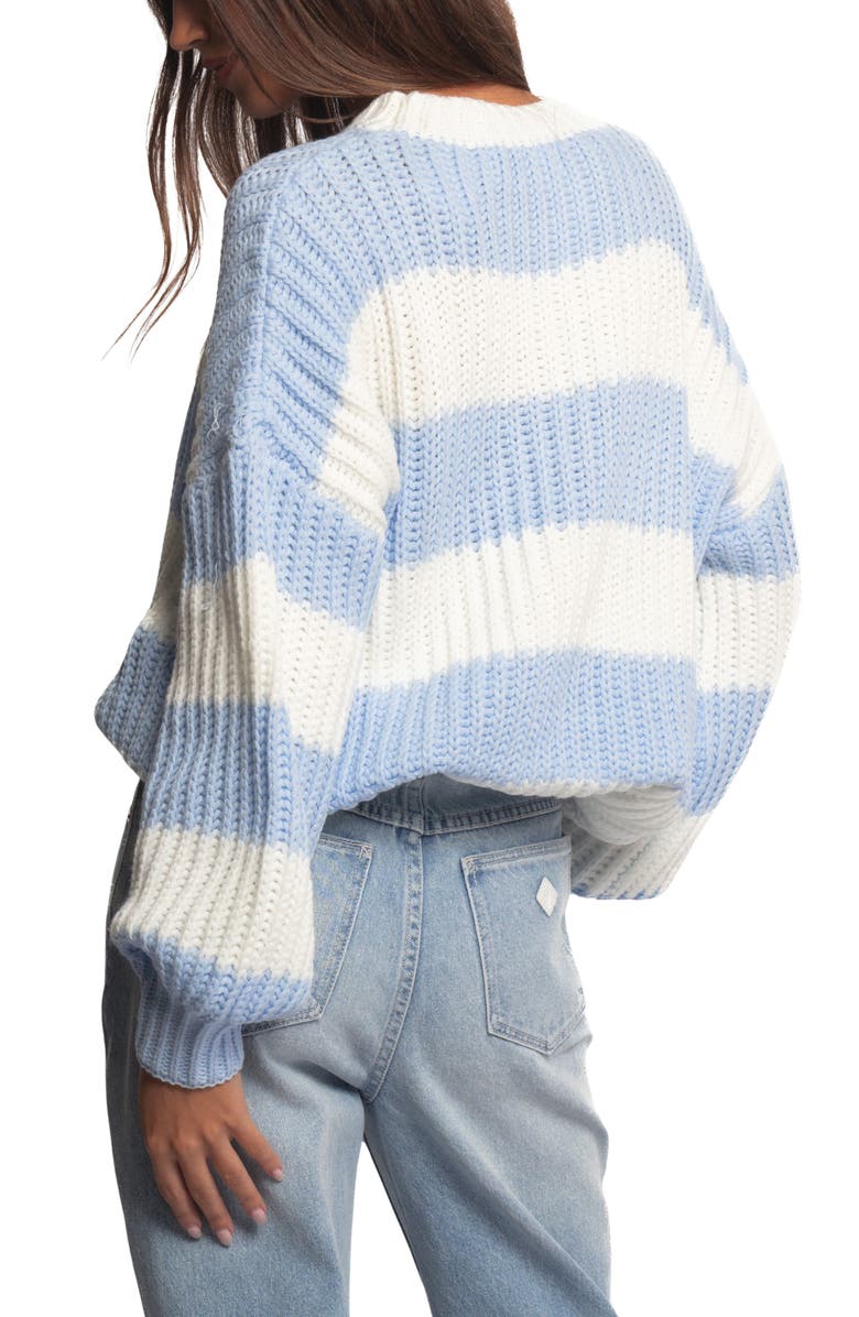 Petal & Pup Courtney Stripe Chunky Sweater, Alternate, color, Blue Cream