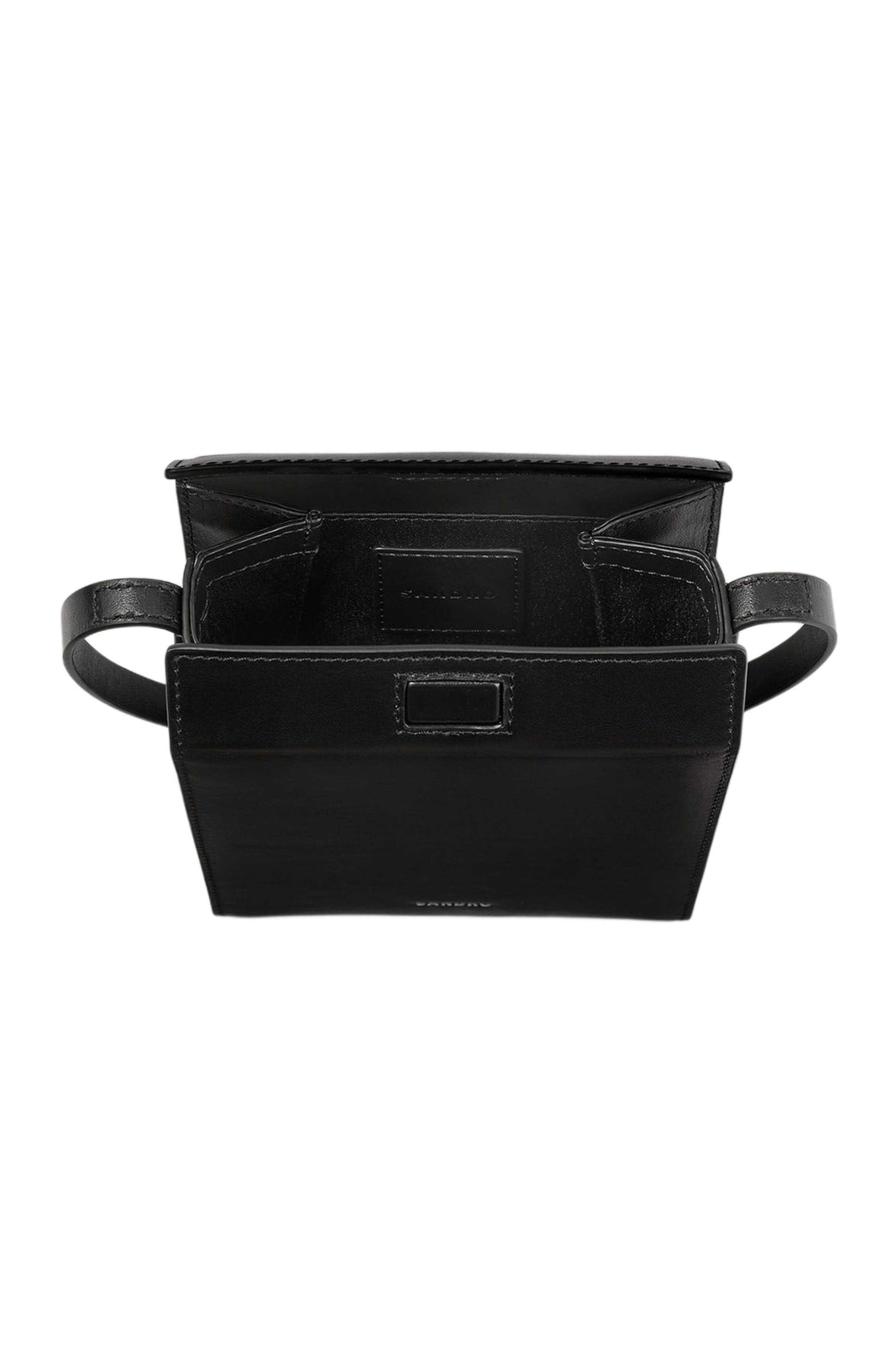 SANDRO Leather shoulder bag, Alternate, color, 