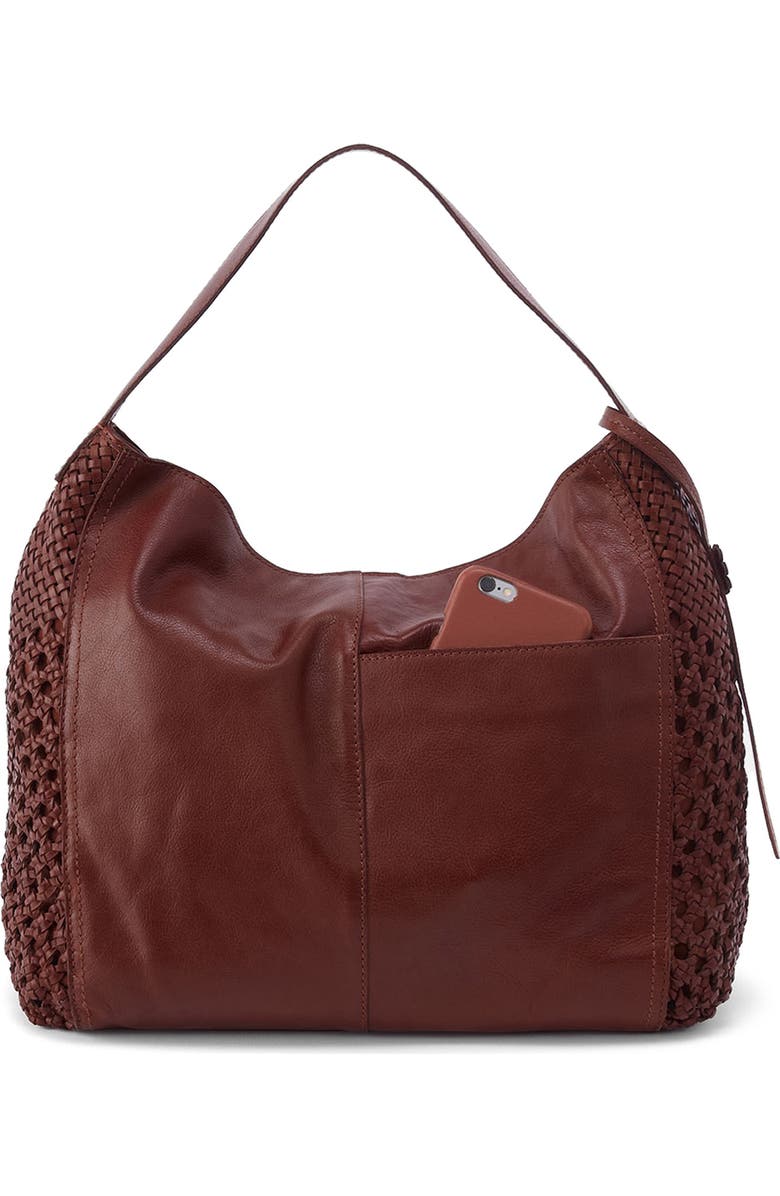 HOBO Hazel Leather Hobo, Alternate, color, Chestnut
