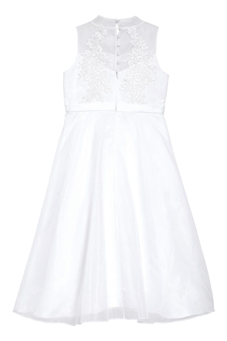 Iris & Ivy Embellished Lace A-Line First Communion Dress, Alternate, color, WHITE