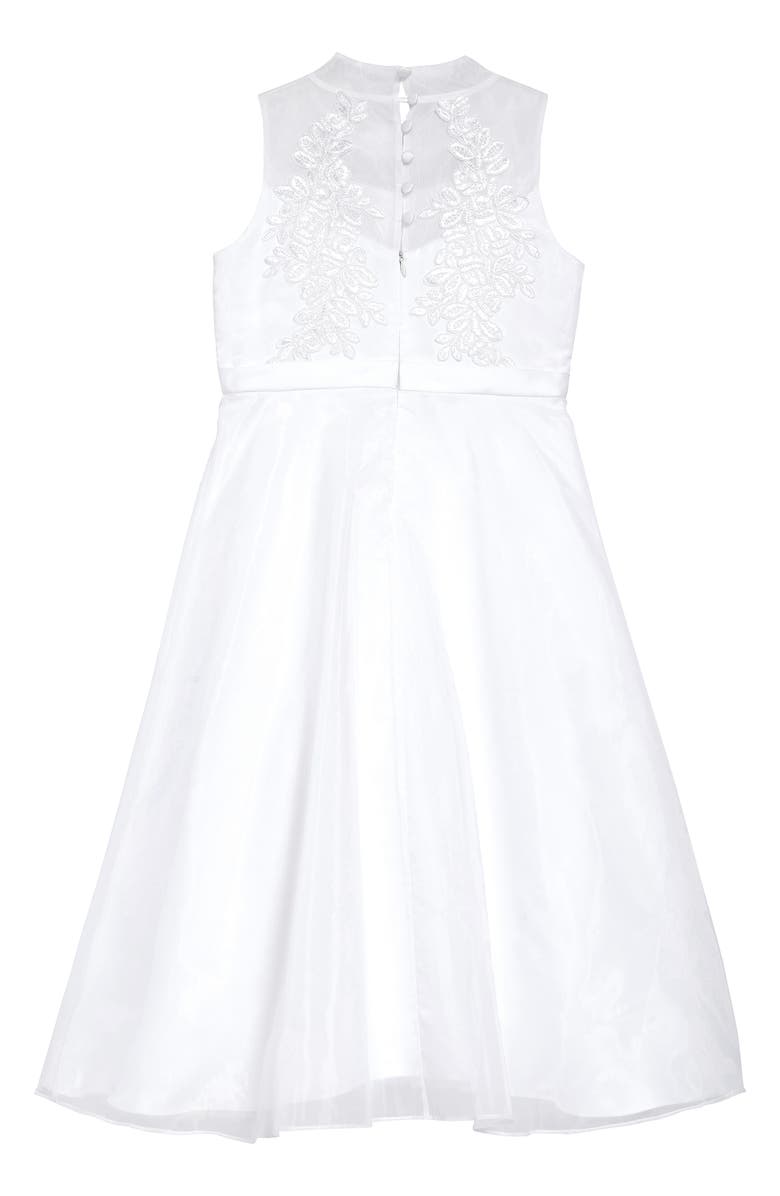 GERSON & GERSON Iris & Ivy Embellished Lace A-Line First Communion Dress, Alternate, color,
