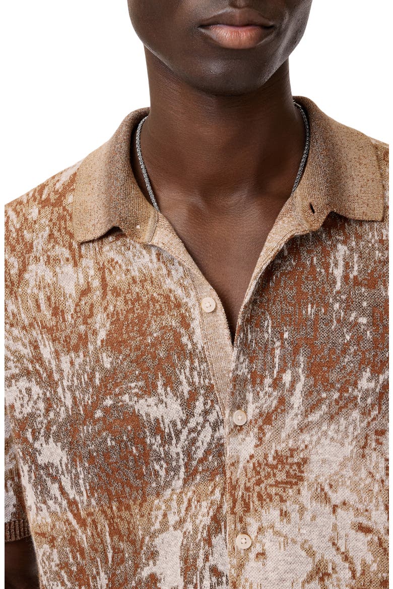 Demonte Short Sleeve Cardigan, Alternate, color, FOSSIL GREY