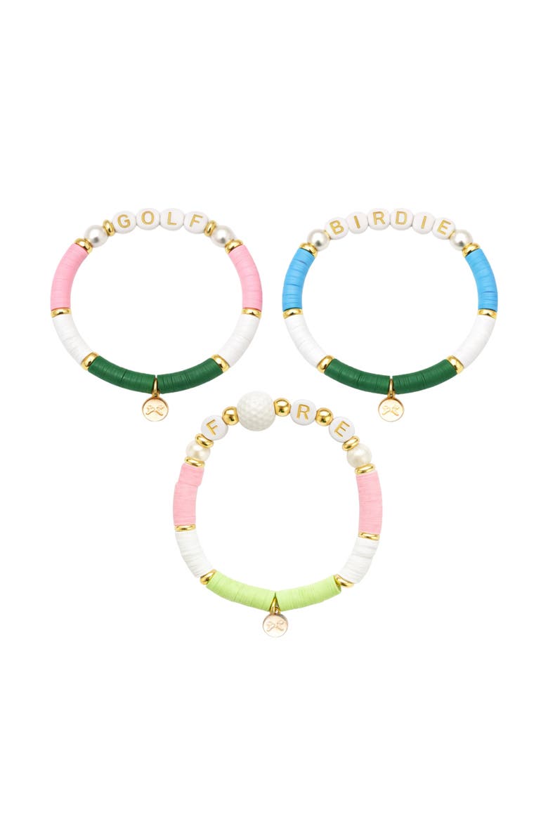 Golf Lovers Bracelet Set, Main, color, Green/White/Pink/Blue