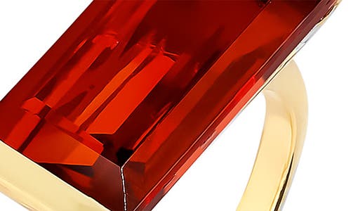 Ys Gems Emerald Cut Garnet Solitaire Ring In Gold