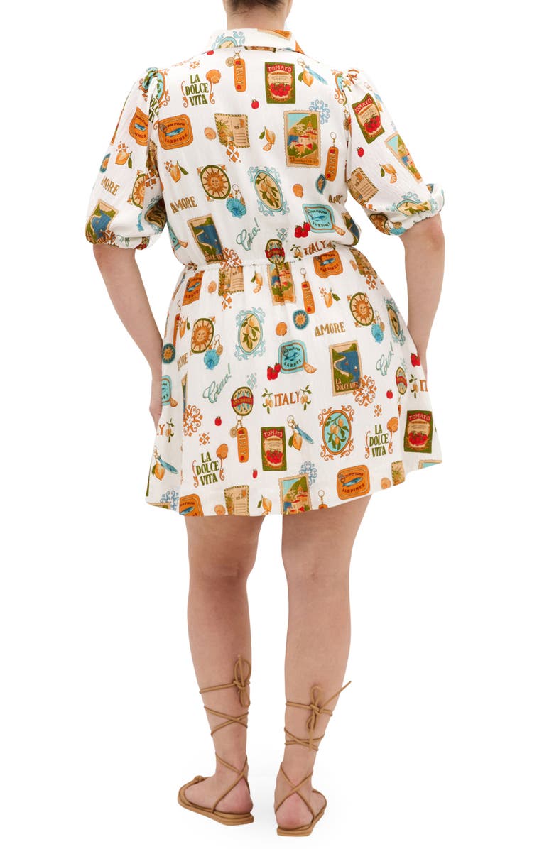 City Chic Sao Paulo Amore Print Shirtdress, Alternate, color, 
