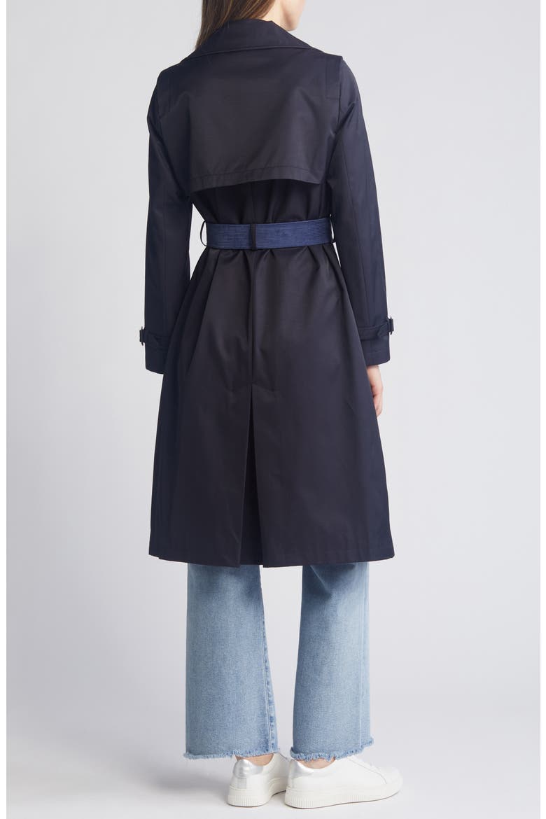 Corduroy Contrast Trench Coat, Alternate, color, NAVY