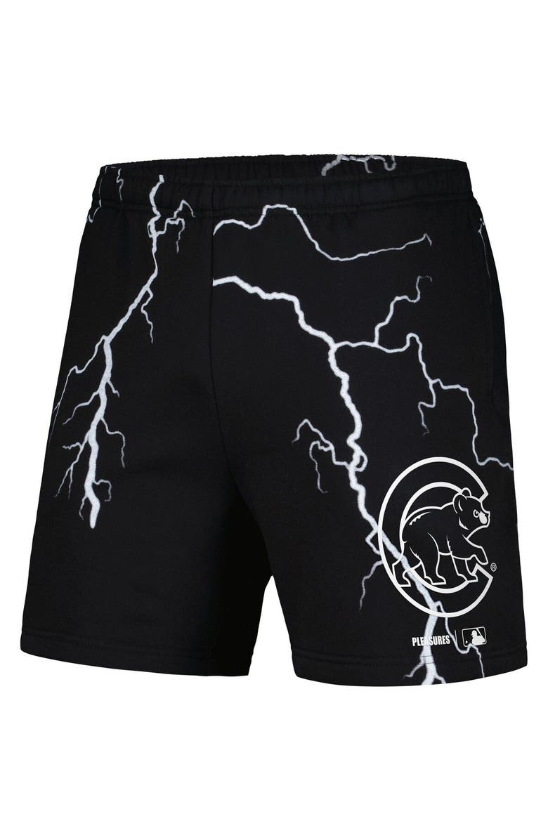 PLEASURES Men's PLEASURES  Black Chicago Cubs Lightning Shorts, Alternate, color, Black