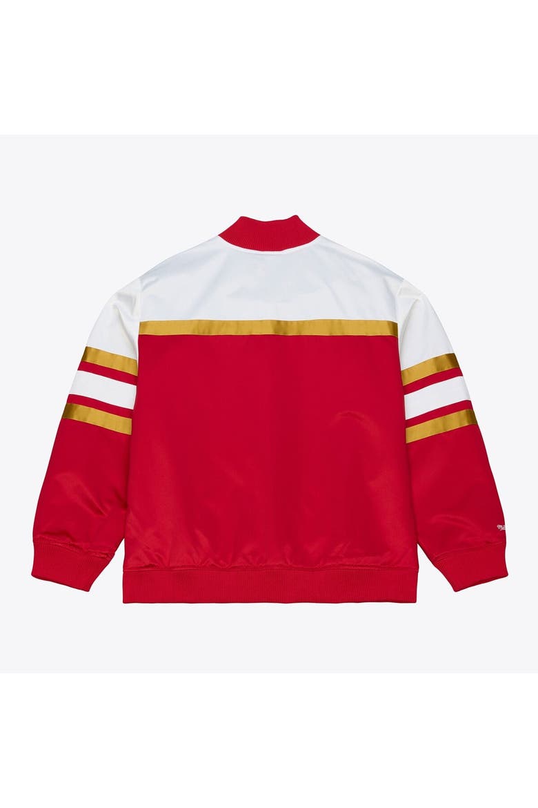 Men's Mitchell & Ness  Scarlet San Francisco 49ers Head Coach Lightweight Full-Snap Satin Jacket, Alternate, color, Scarlet