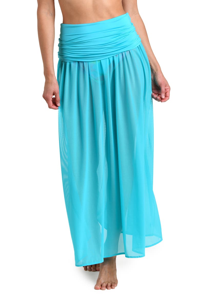 Sunset Botanica Strapless Drop Waist Maxi Dress, Alternate, color, BLUE/ GREEN MULTI