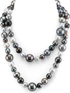 The Pearl Source Opera Length 9-14mm Tahitian Multicolor South Sea Pearl Necklace