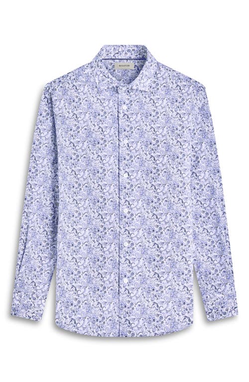 BUGATCHI BUGATCHI AXEL PAISLEY SHAPED FIT STRETCH COTTON BUTTON-UP SHIRT