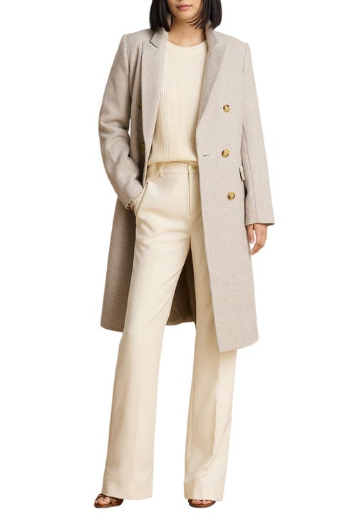 Double Breasted Wool Blend Coat