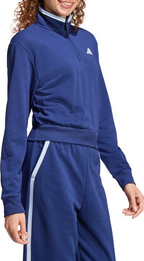 売れ筋商品|||アディダス カットソー トップス レディース Women's Essentials Color Pop French Terry Cropped Quarter Zip Top Purrub adidas Essentials Color Pop French Terry Cropped Quarter Zip