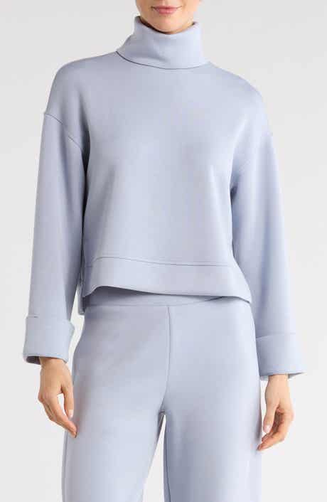 SPANX® Cuffed Sleeve Crop Turtleneck Sweatshirt