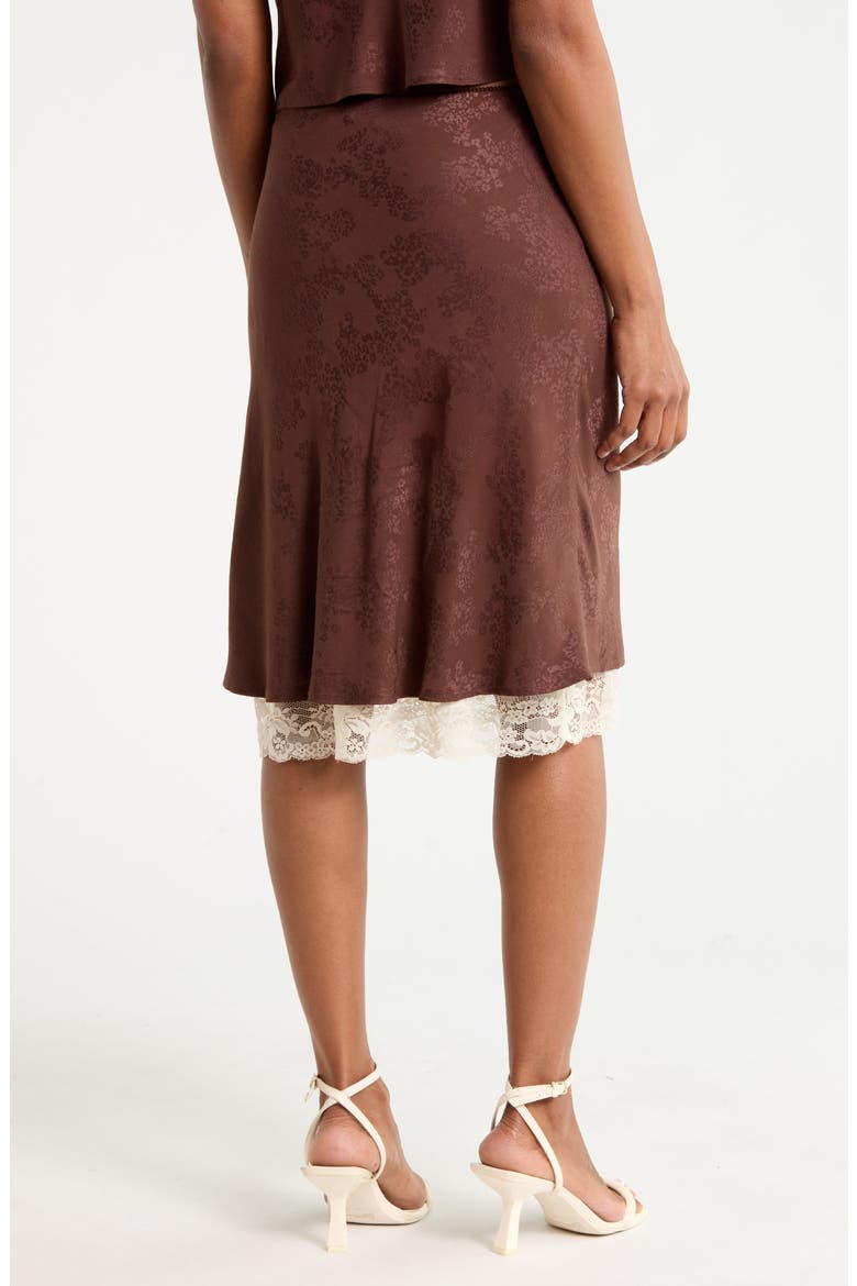 Bias Lace Hem Midi Skirt, Alternate, color, CHOCOLATE