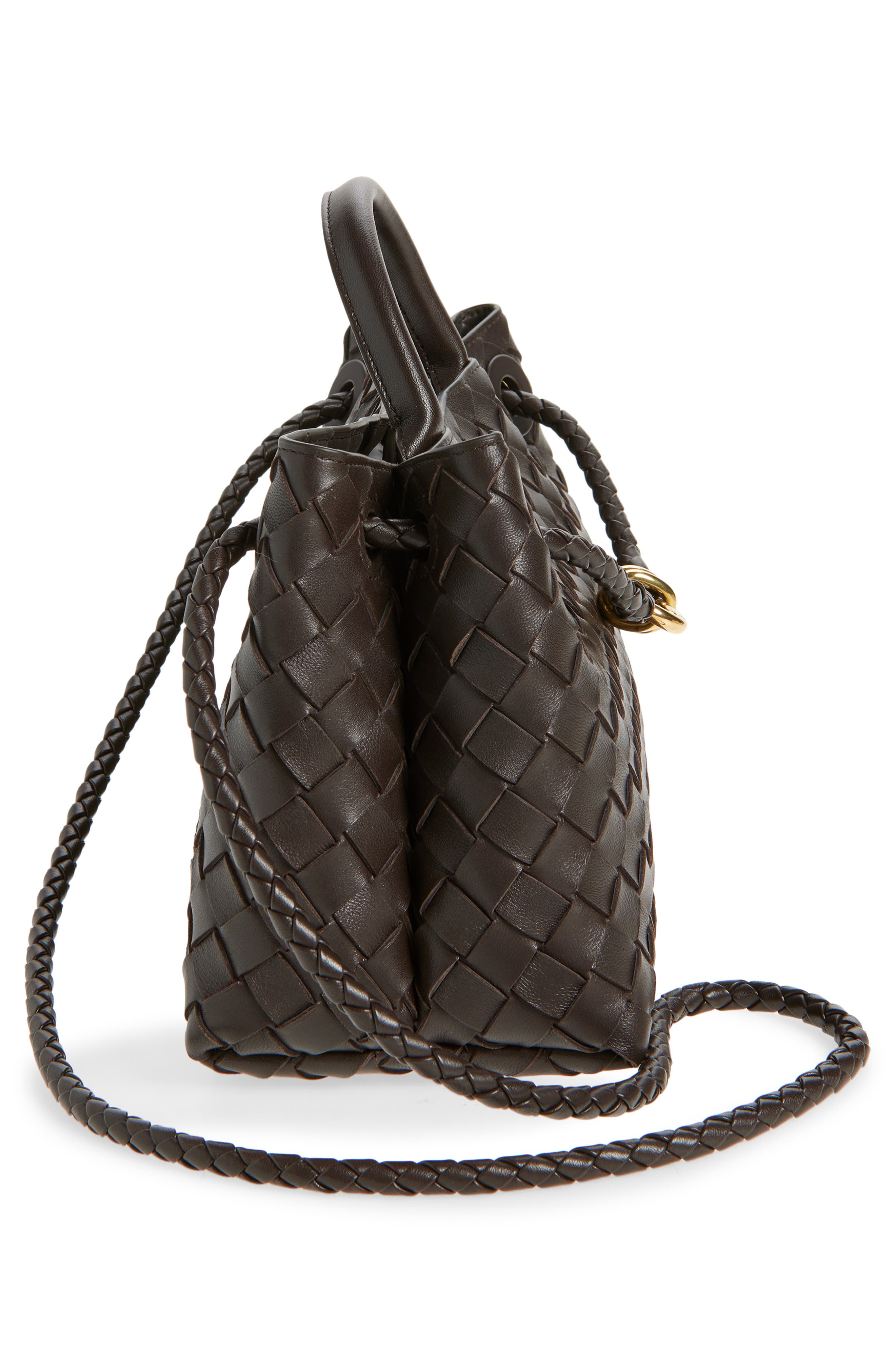 Bottega Veneta Small Andiamo Intrecciato Leather Shoulder Bag, Alternate, color, 2272 Fondant-M Brass-Fond