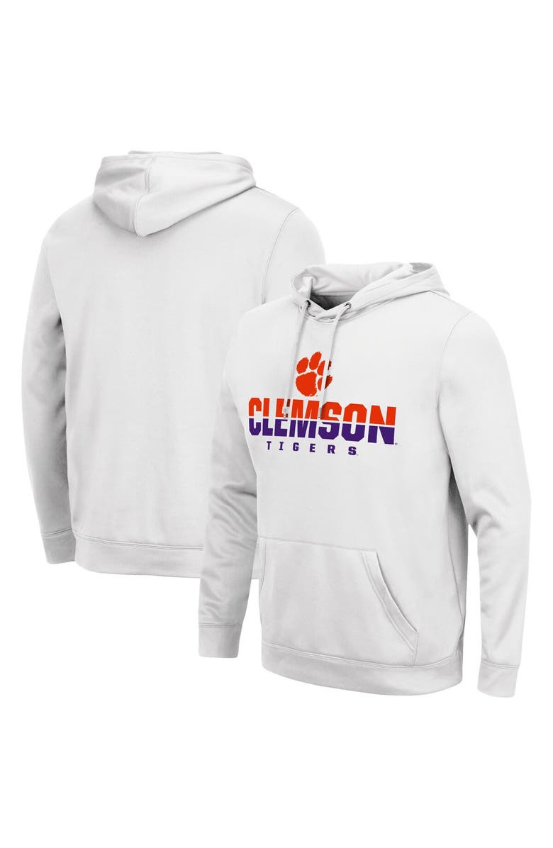 COLOSSEUM Men's Colosseum White Clemson Tigers Lantern Pullover Hoodie, Main, color, White