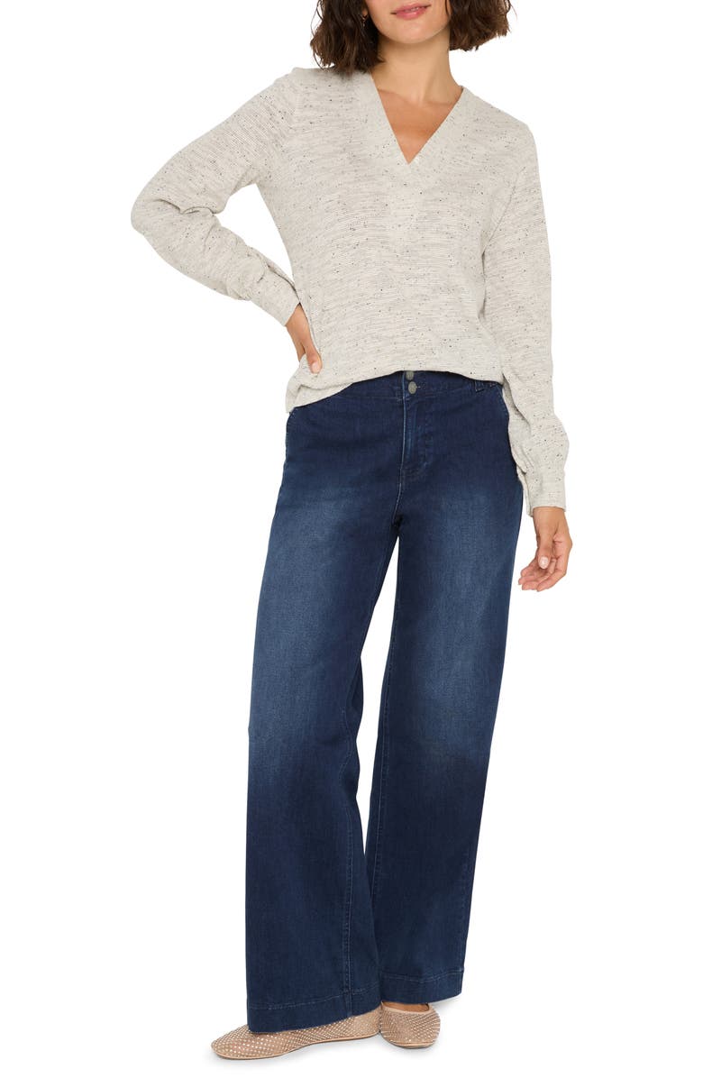 NIC+ZOE Downtown Sparkle Knit Top, Alternate, color, Grey Mix