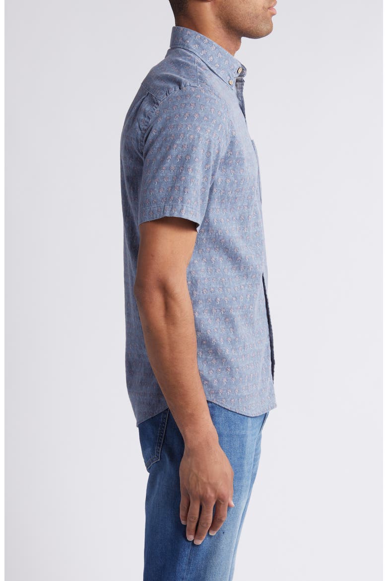 Breeze Short Sleeve Button-Down Shirt, Alternate, color, PARADISE PALM